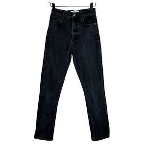 Reformation Jeans Liza Ultra High Rise Straight Jeans Washed Black Size 26
